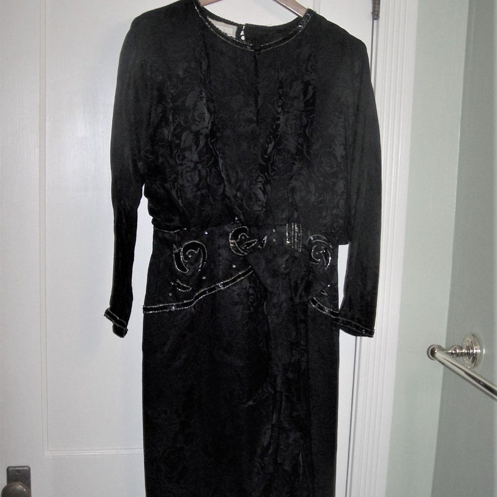 Vintage Dress Beaded Silk Goth 12 Spenser Jeremy